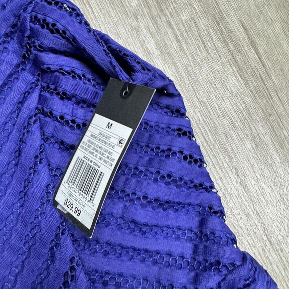 Mossimo Sleeveless Purple Fit n Flare Dress Crochet Knit M NEW Lined - Picture 4 of 8